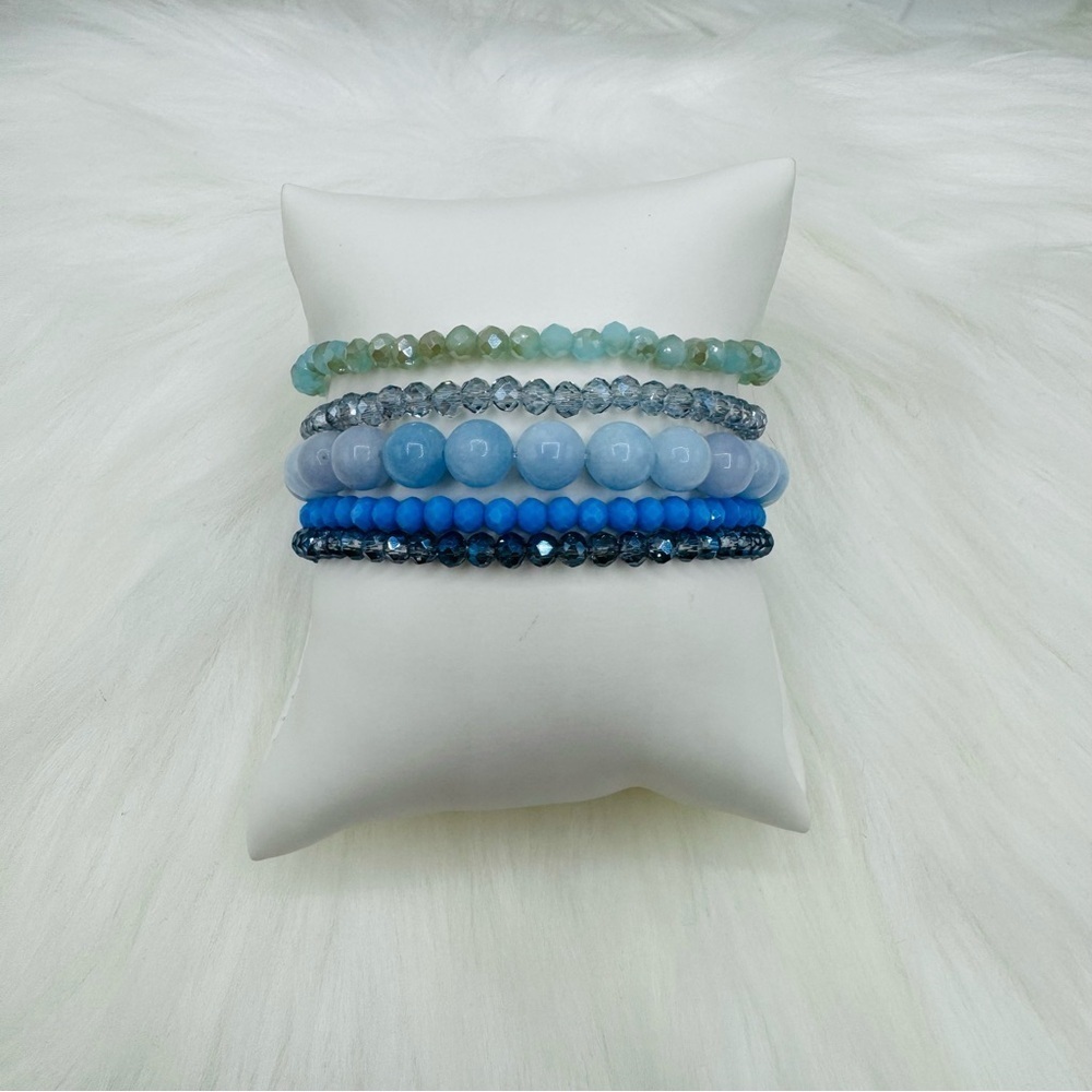 Aqua Marine Arm Candy Beaded Bracelets Shades of Blue
